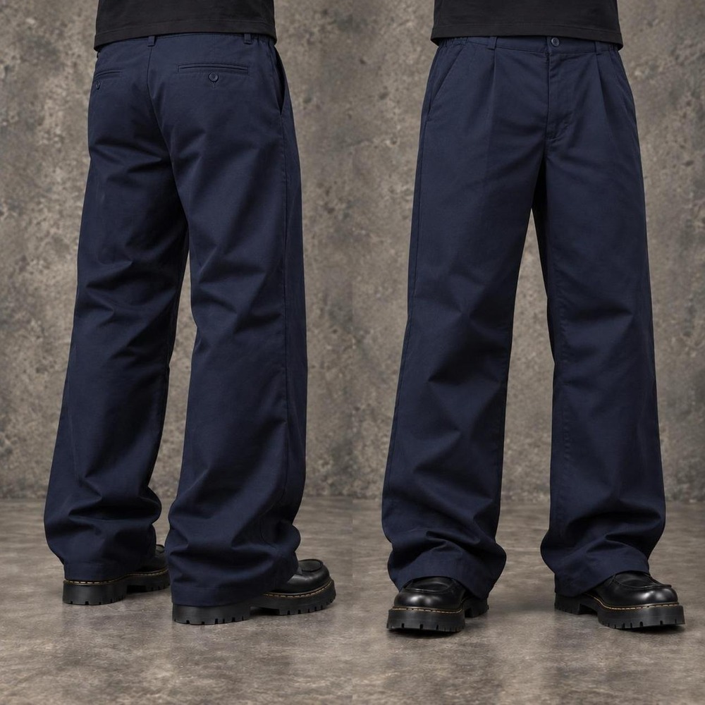 33x32 Navy Blue Straight Leg Dress Pants Y2K Grunge 2000s